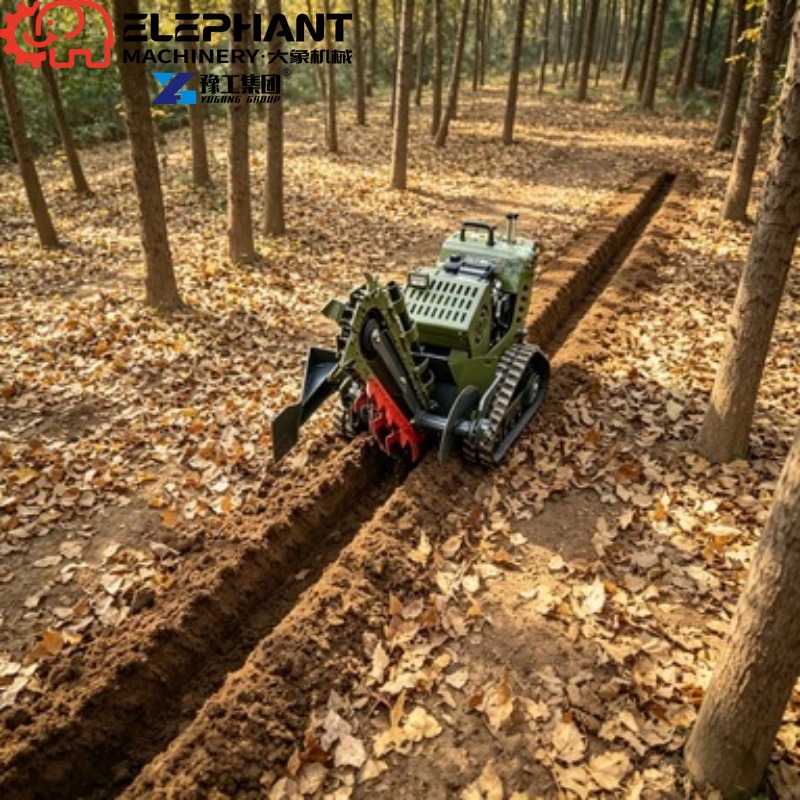 Farming Agriculture Project - Zanjadora sobre orugas, máquina zanjadora agrícola